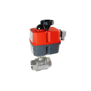 VÁLVULA BOLA 2 PIEZAS 1 1/4" INOX PN63 H-H ELECTROACTUADOR