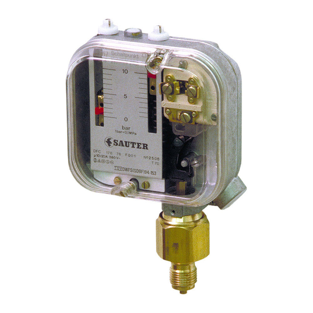 PRESOSTATO DE PRESIÓN RELATIVA CON DIFERENCIAL AJUSTABLE, SENSOR DE LATÓN IP44