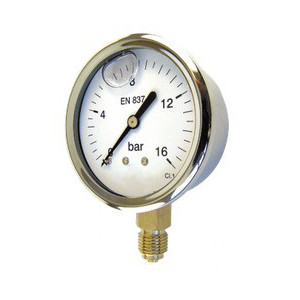 Manómetro de glicerina DN100 inox y latón