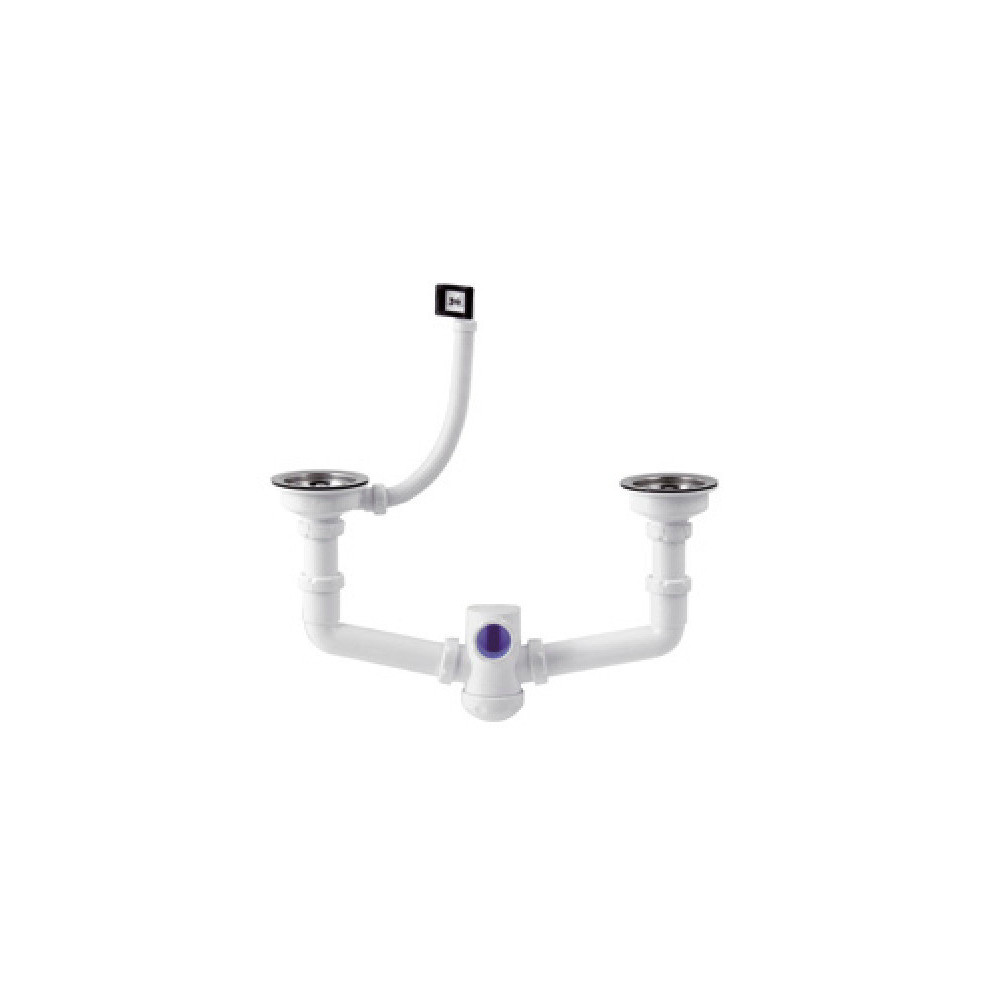 SIFÓN COLECTOR CENTRAL SIFÓNICO EXTENSIBLE CON REBOSADERO S-472 1 1/2" X 115
